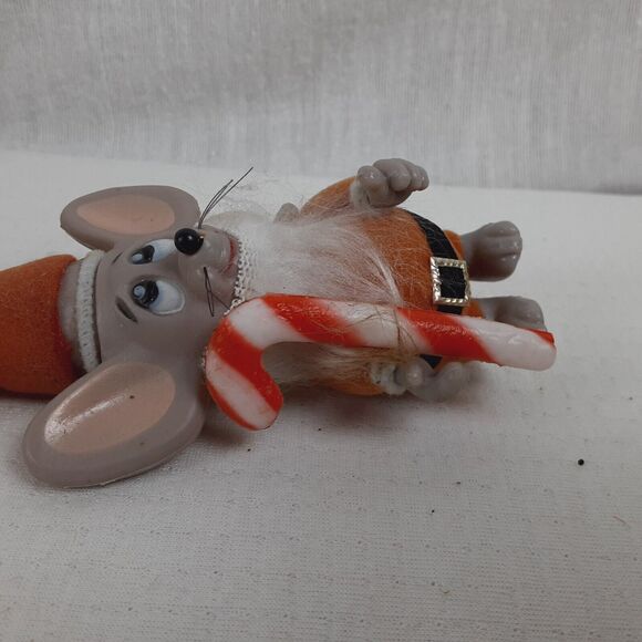 Merry Mice 1979 Vintage 5" Mouse with Red Christmas Santa Suit & Candy Cane - Picture 8 of 12